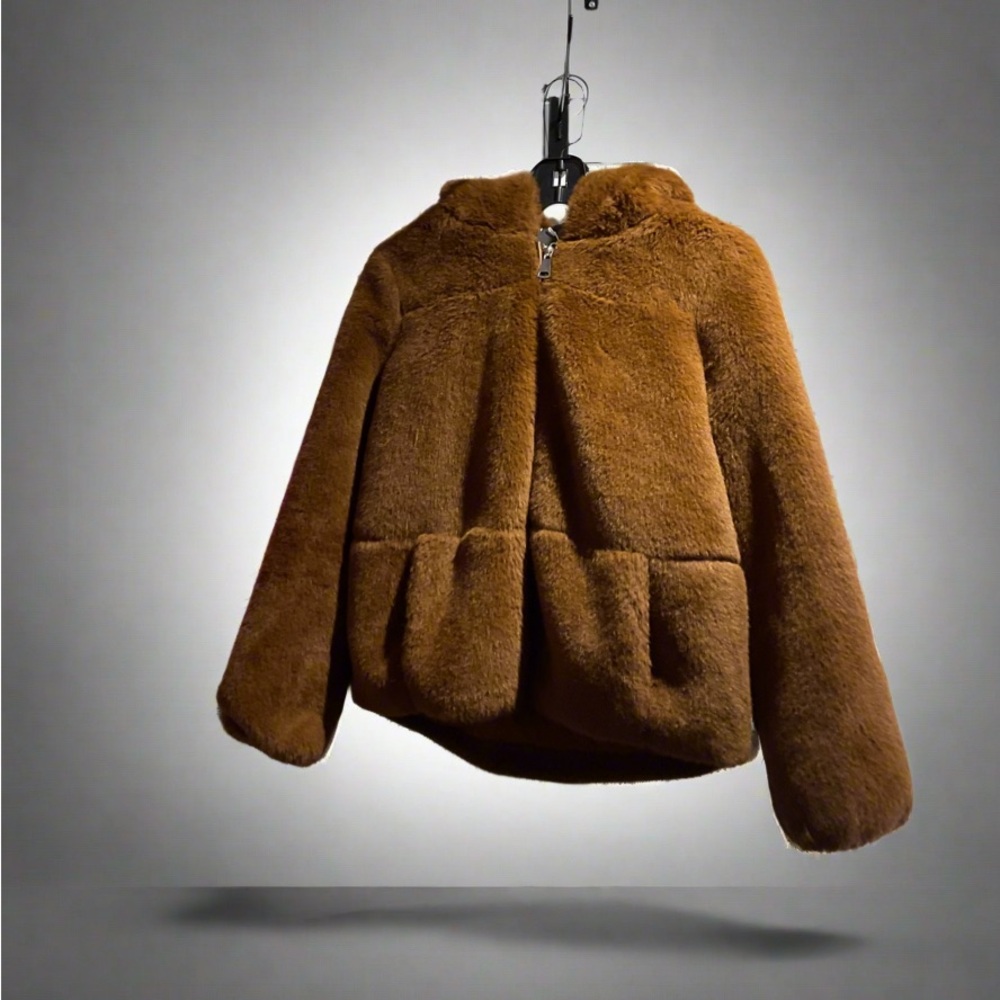 Fluffy faux fur coat